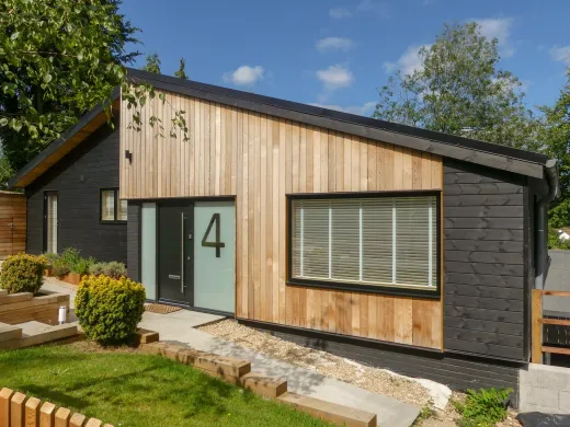 Exterior detail of a modern backyard garden suite, the kind of GTA build most owners finance through home equity
